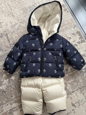 Moncler Enfant Navy & Cream Snowsuit 6-9 Months 2 Piece Set