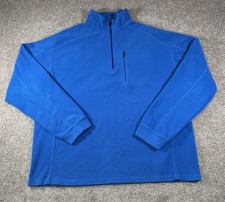 LL Bean Polar Fleece Pullover Quarter Zip Sweatshirt Blue   Men  s Size XL - Reg