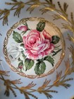 EB FOLEY CUP & SAUCER BLUE WITH GOLD GILT BAND PINK FLOATING ROSE, ENGLAND  — photo 4