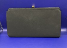 Vintage 1950s After Five by L M Black Evening Clutch Purse with Coin Bag Gold