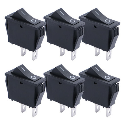 6Pcs Snap-In Rocker Switch Toggle Power Switch SPST ON-OFF 2 Pin 2 Posi