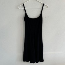 Reformation Ribbed Skater Skirt Black Dress Size XS