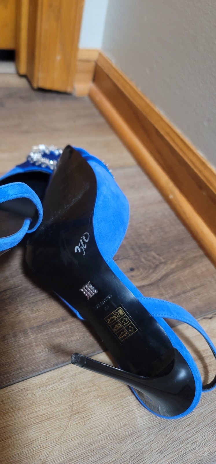 Reiss Blue Embelished Slingback Heel Size 9 image 5