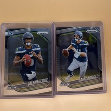 Panini Prizm Football 2023 Jalen Milroe Sam Darnold Seahawks 2 Cards