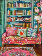 Book Bookshelf 5D DIY Full Drill Diamond Art Kit Embroidery Cross Stitch Decor