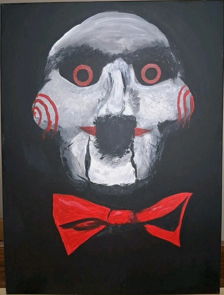 (OOAK) Original SAW BILLY the PUPPET From SAW The Movie Pintura à Mão Livre. - Imagem 2 de 2