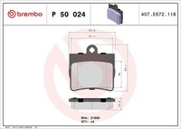 Brembo Bremsbelagsatz, Scheibenbremse P 50 024 FüR MERCEDES-BENZ