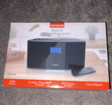 AIWA Exos-5 Bluetooth Wireless Speaker 2.0 20W RMS FM Clock/Alarm LCD Black