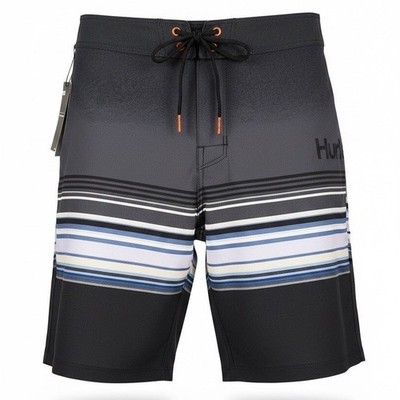 Hurley Mens Phantom Spectrum Board Shorts Black Charcoal Striped, Size 32, NWT