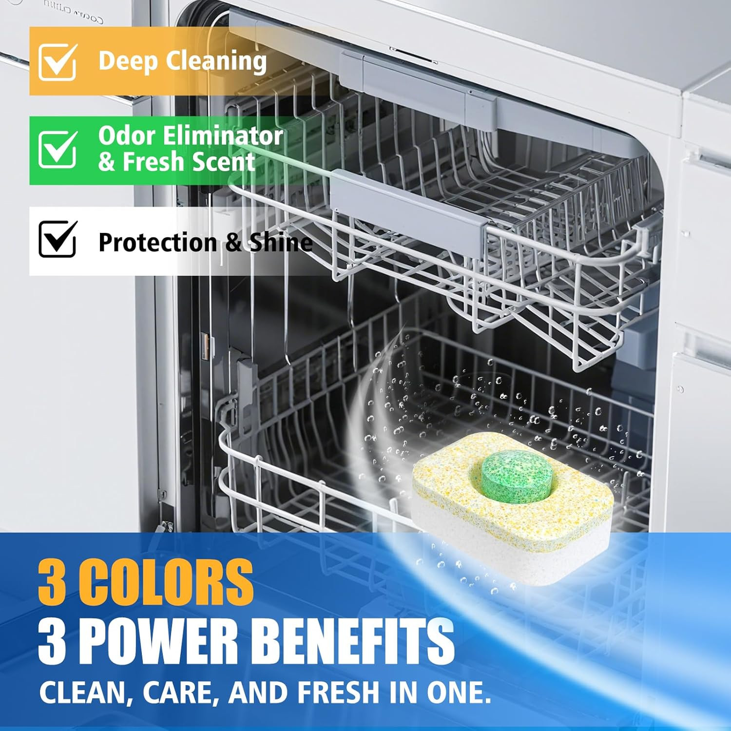Dishwasher Cleaner Tablets - Dishwasher Cleaner and Deodorizer Tablets Lemon Sce