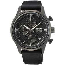 Seiko Essentials Men’s Watch SSB393P1 Titanium Black Chronograph Silicone 100M