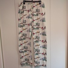 Burt's Bees Baby Men's Christmas Pajama Pants Santa Reindeer Trees. Sz XXL