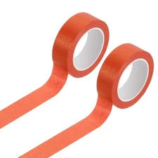 2 Rolls Colored Masking Tape, 11 Yards x 0.6" Decorative Tape, Orange