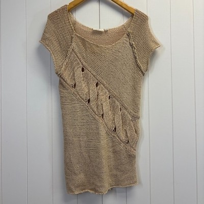 John Paul Richard Womens Y2K Boho Scandi Tunic Sweater Size L Lagenlook Neutral
