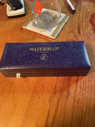 Waterman Vintage Blueishwith Gold Trim Ballpoint Pen With Case - Picture 6 of 6