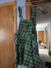 Hot Topic Harry Potter Plaid Overall Dress Slytherin