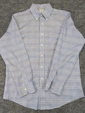 BROOKS BROTHERS Regent Men's Dress Shirt 16-35 Blue Plaid long sleeve