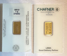 C HAFNER Goldbarren versiegelt 1 GM SEALED 0,9999 SWISS BAR