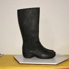 Patagonia Thatcher Tall Black Leather Riding Boots Zip Women US 10