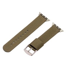 Army Green 2 Piece RAF Nylon SS Watch Band for 42mm Apple Watch