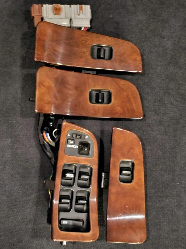Interruptores de madera real Acura Legend sedán 4 puertas Burlwood LHD OEM KA7 LS 1991-1995 Foto 2 de 4