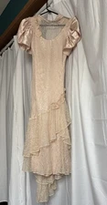 Vintage Lorrie Kabala Dress Size 6 to 8 Lace Blush Pearl Tea Party Wedding Dress