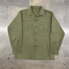 Vintage US Army OG-507 Utility Fatigue Shirt Men s Large 23 X 28 Pockets 70s 80s