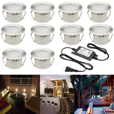 10x Φ45mm LED Deck Light Low Voltage Outdoor Landscape Garden Lighting Warmwhite