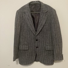 VTG Harris Tweed Blazer Men s 40S Gray Scottish Wool Jacket Preppy Old Money