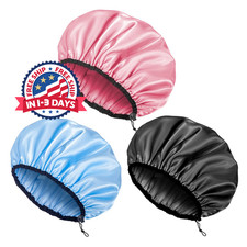 Gorro de ducha ajustable y reutilizable para mujer, extragrande, 3 colores