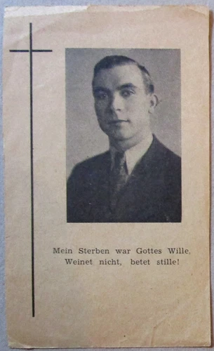 1944 Wehrmacht Grenadier death card