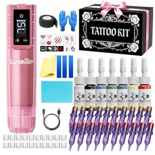 Wireless Tattoo Gun Kit, 2000mAh Tattoo Machine Pen for Beginners  Professio...