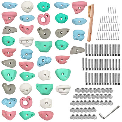 Lincrdvi 40pcs Premium Resin Rock Climbing Wall Grips with Mounting Hardware