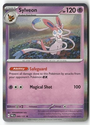 Sylveon 040/131 Holo Rare Prismatic Evolutions Pokemon Holo Near Mint