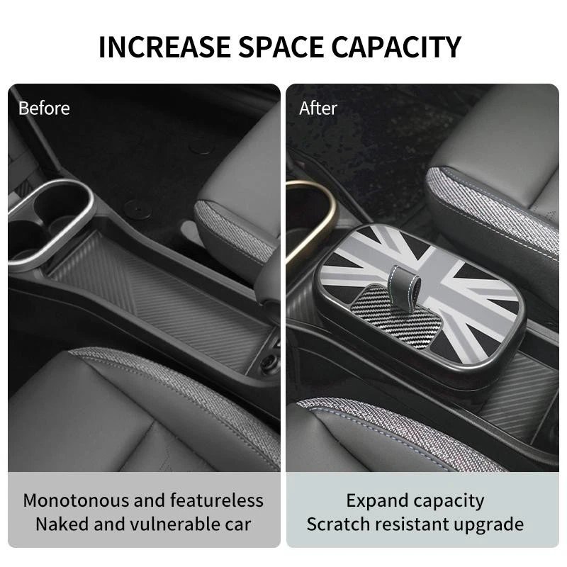 Central Armrest Storage Box For MINI Cooper F65 F66 2024 2025 Organizer ABS PU - Image 4 of 4