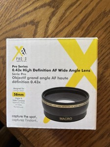 Xit Pro Series 0.43x High Definition Wide Angle Lens, 58mm Front/Fitting
