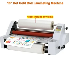 13" Hot Cold Roll Laminator Laminating Machine+Single&Doubel Sides Laminating