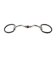 Horse 5.5" Mouth Studded Dee Ring Sweet Iron Snaffle Bit w/ Copper Rollers 3510C