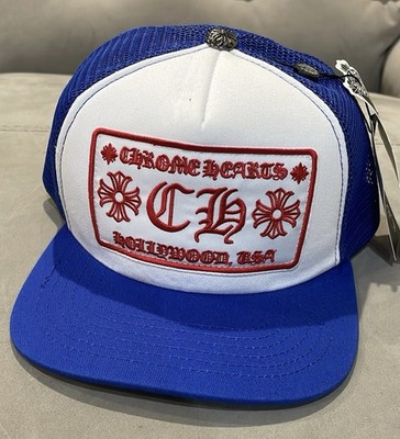 Chrome Hearts Blue/ White Trucker Adjustable Vintage Cap Hat