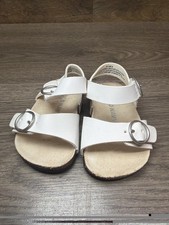 Old Navy Baby Girls 0-3 MONTHS Earth Sandals WHITE Faux Leather