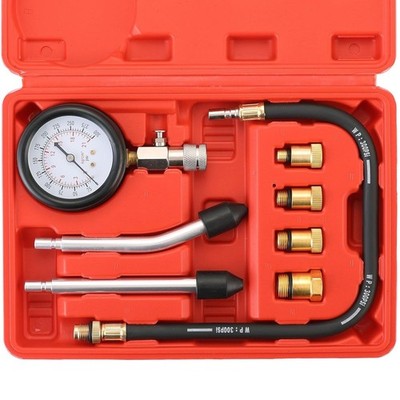 AUTO ATV CAR MOTORCYCLE ENGINE COMPRESSION TESTING GAUGE GAGE CHECK TEST KIT