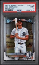 2025 BOWMAN CHROME PROSPECTS CRIS RODRIGUEZ #BCP-250 DETROIT TIGERS PSA 9