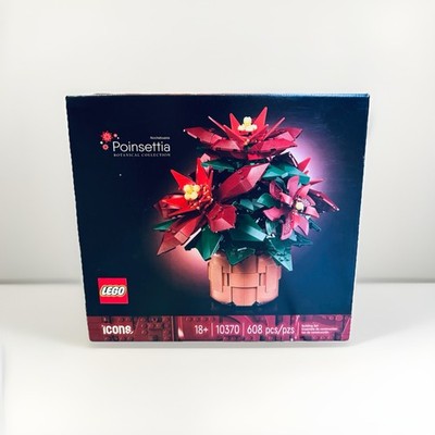 NIB LEGO 10370 Icons Poinsettia Botanical Collection Nochebuena Flower 608 Piece