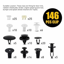 146Pcs Car Door Hood Bumper Trim Body Retainer Fender Panel Clips Set for Toyota