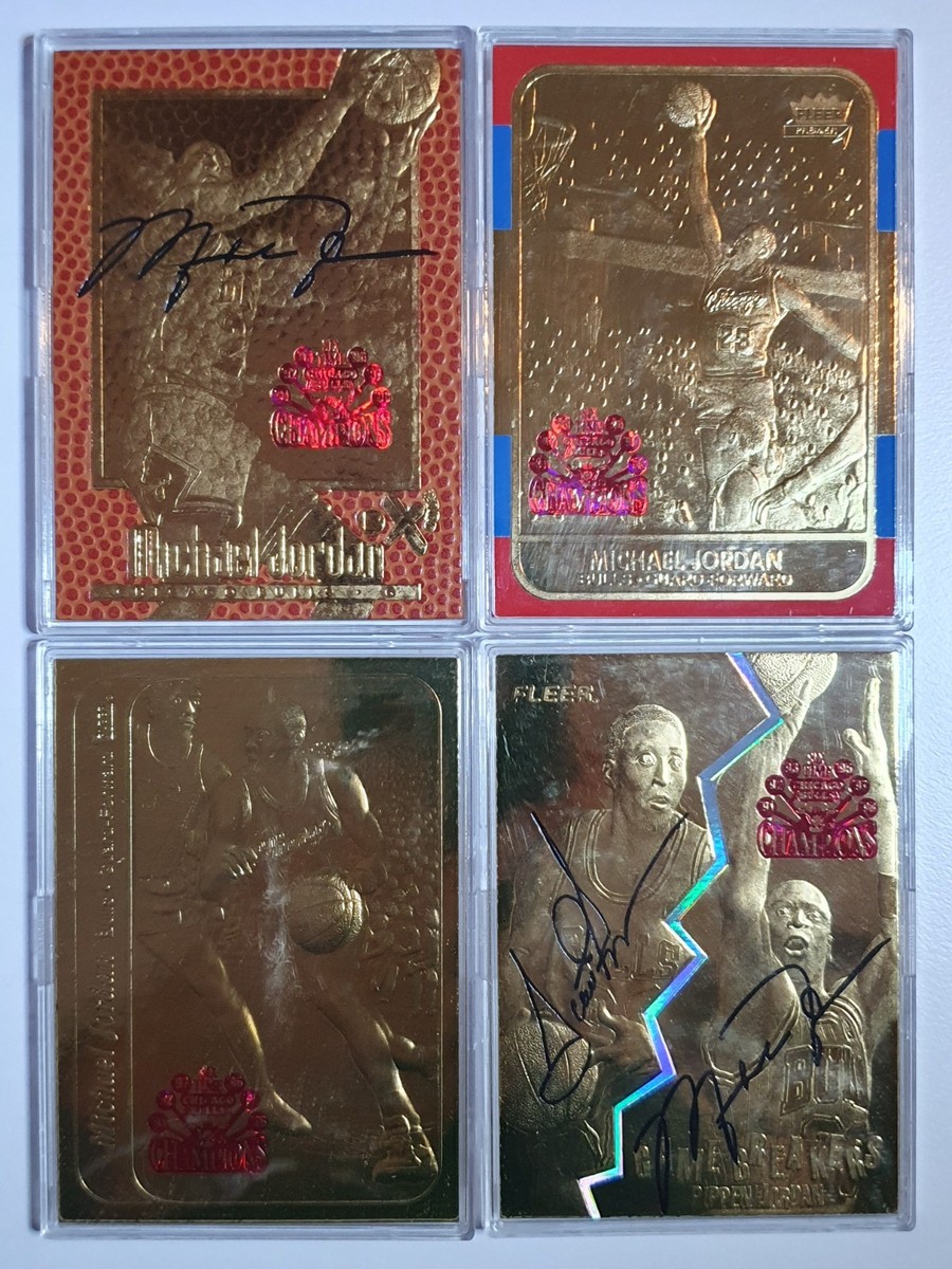 1998 Fleer Chicago Bulls Six Time Champions 23KT GOLD /4523 (4