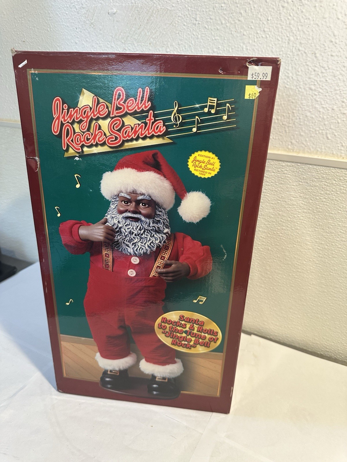 Jingle Bell Rock Dancing Singing Santa African American Works New In Box