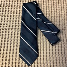Sears  Vintage Black Stripe Silk Blend Mens Neck Tie
