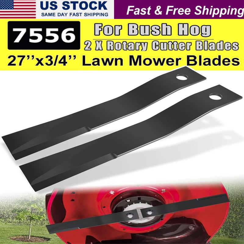 for Bush Hog 7556 Rotary Cutter Blades 27" x3/4" Lawn Mower Blades, 2 Blade Set