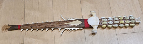 Vintage Gilbert Islands 18” Shark’s Tooth Kiribati Weapon Warrior Sword Dagger