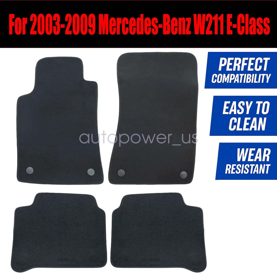 For 2003-2009 Mercedes-Benz W211 E-Class Front & Rear Floor Mats Carpet Velour - Изображение 3 из 4